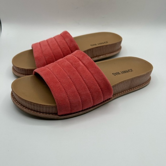 Johnny Was Solid Stitch Coral Pink, Sandal, Slides,Suede Like New, Size 8 - Picture 8 of 11